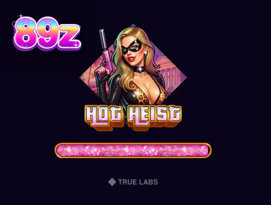 Interface neon do slot Hot Heist com elementos de espionagem